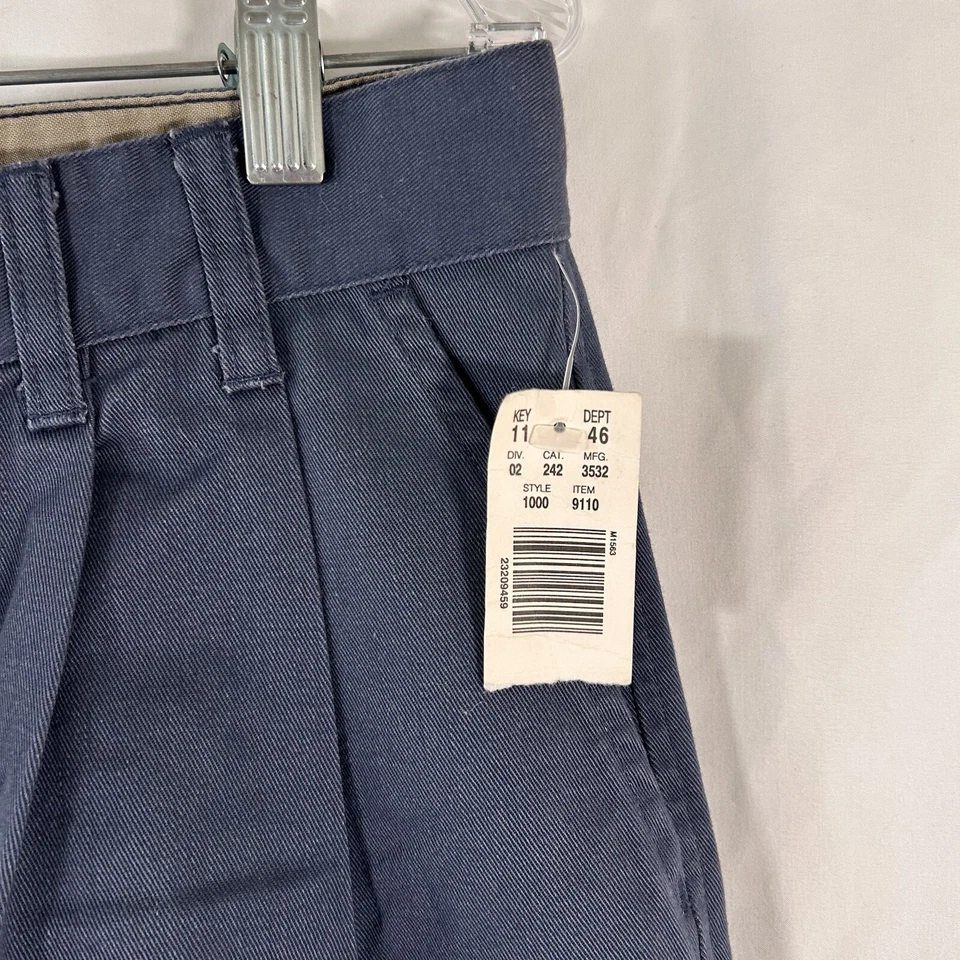 Novo Shorts Chino Vintage Brittania Masculino 34 Azul Plissado Botão Zíper 100% Algodão - Imagem 4 de 4