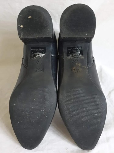 M&S Botines de Cuero Negro Cremallera Tacones Bloque Reino Unido Talla 5 Marks And Spencer - Imagen 12 de 16