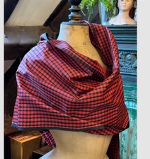 Antique French taffetas couture fabric, great for making fashion doll dress