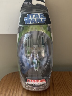 NEW Sealed Star Wars Titanium Series Y-Wing Starfighter die cast Rebel green HTF