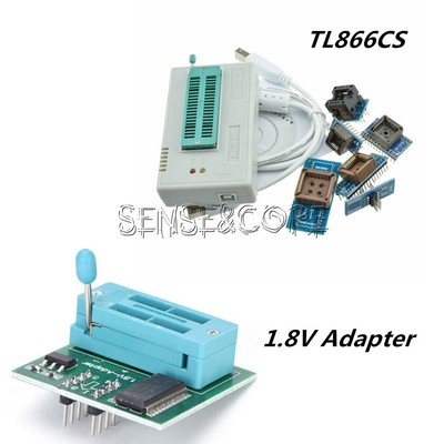 TL866II Plus Programmer Adapter USB EPROM FLASH BIOS 6 Adapters Socket Extractor