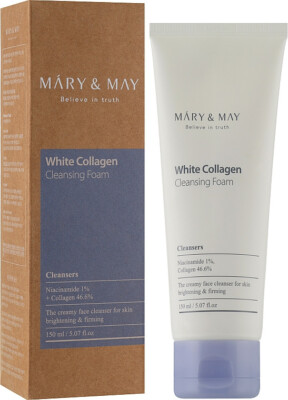 Mary&May White Collagen Cleansing Foam, Korean Cosmetics, Kbeauty, sample