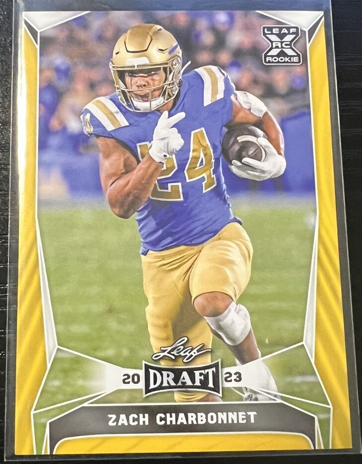 2023 Leaf Draft Gold #74 Zach Charbonnet (RC) UCLA Bruins/Seattle Seahawks