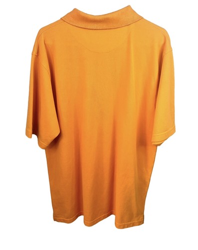 Asics Mens Orange Polo Top Size Medium VGC Short Sleeved Cotton Mix Logo - Picture 4 of 6