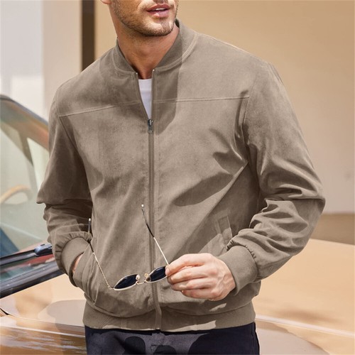 Men's Lightweight Bomber Jacket Causal Fashion Flight Windbreaker Light Jacket - Picture 5 of 10