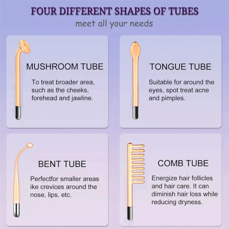 Varita facial de alta frecuencia, máquina facial portátil portátil de alta frecuencia Foto 3 de 4