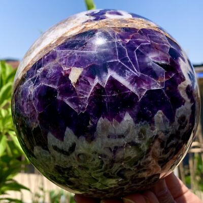 5.89LB Natural beautiful Dream Amethyst Quartz Crystal Sphere Ball Healing