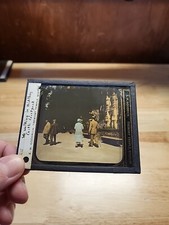 Vtg Magic Lantern Slide-Picture Of People Walking In Heidelberg Castle Courtyard