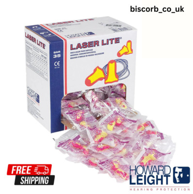 Howard Leight Laser Lite Ohrstöpsel für Arbeit Schlaf Schnarchen Geräuschunterdrückung Fahrrad