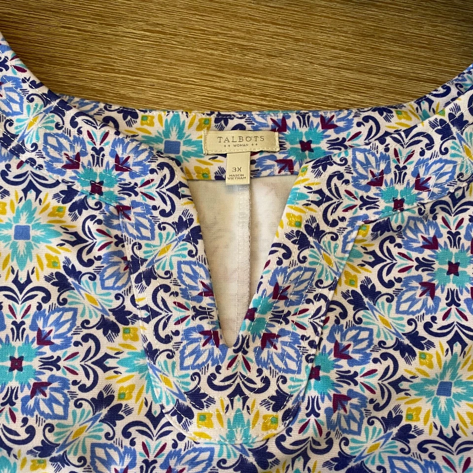 Платье Talbots длиной до колена без рукавов синее размер 3X эластичное офисное курортное - Изображение 2 из 4