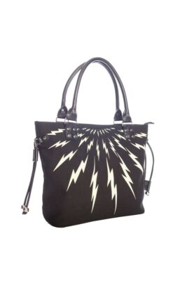 Banned Thunderbolt Tote Bag Tasche Umhängetasche Schultertasche glow in the dark