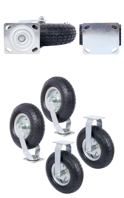 #ad 12quot; Pneumatic Tire Set of 4 Pneumatic Tires 2 Rigid Fixed amp; 2 Swivel Caster $179.99