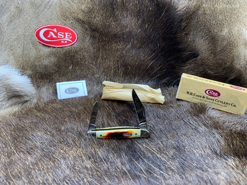 1996 Case R5208 SS Half Whittler Knife With Red Stag Handles Mint In Box P413 - Picture 17 of 24
