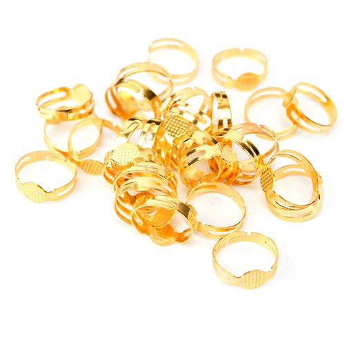 50pcs 8mm Flat Pad Ring Bases DIY Blank Findings For Jewelry Making AdjustaH&q& - Picture 13 of 15