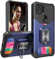 For Google Pixel 5a 5G (2021) Magnetic Ring Case Cover with Card Holder Wallet