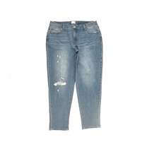 Time And Tru Distressed Boyfriend Women's size 14 Medium Wash Blue Denim Jeans