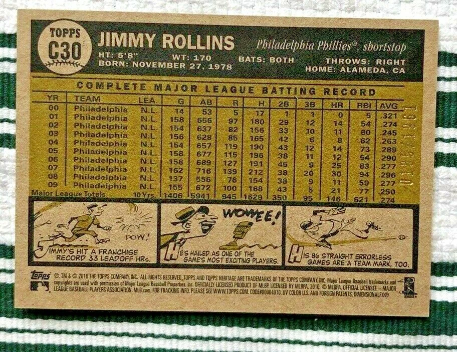 2010 Heritage Chrome Rollins Mint #C30 185/1961 Serial Numbered - Image 4 of 4