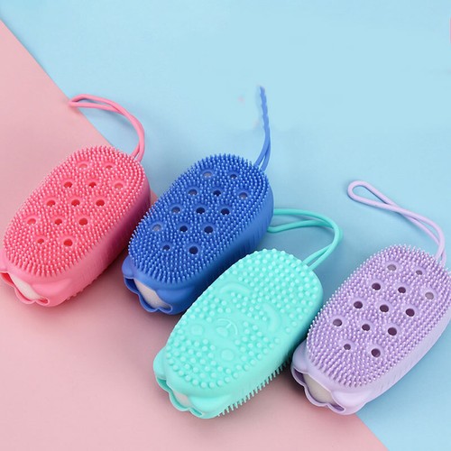 Silicone Bubble Bath Body Scrubber Brush Massage Skin Clean Shower Soft Brush ♢ - Picture 8 of 24