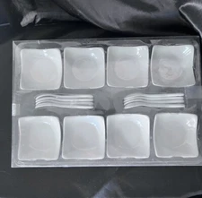 NIB 16 Pcs Tasting Serving Dishes Bowls + Spoons For Single Serve Or Charcuterie