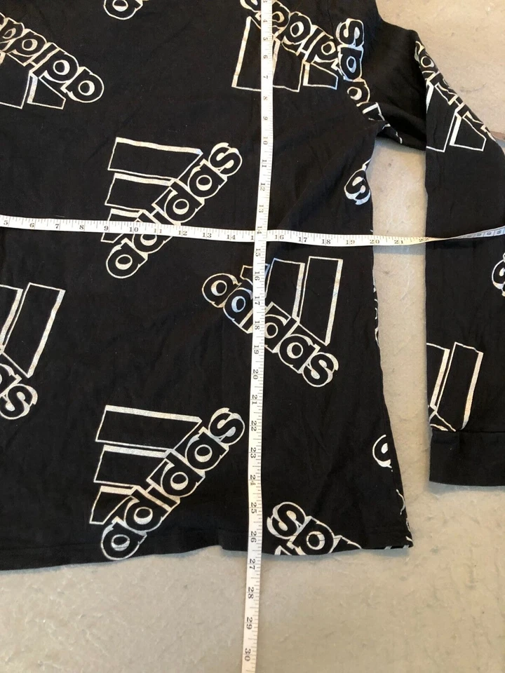 Sudadera Adidas Juvenil Extra Grande (18-20) Negra/Plateada Logo Patrón Con Capucha Foto 4 de 4