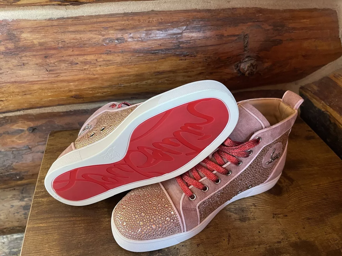 Christian Louboutin High Top Sneakers Shoes LOUIS FLAT Pink EU 41