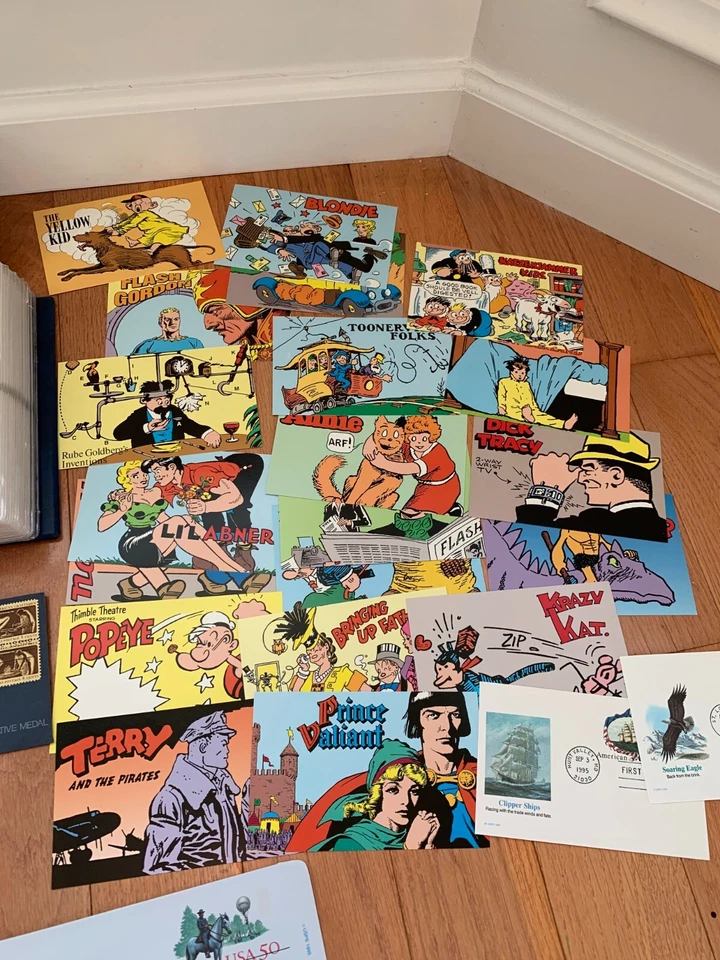 US FLEETWOOD FDC FIRST DAY COVERS 1995 LOT OF 115 Civil War Comic Postcards Pres - Image 2 of 4