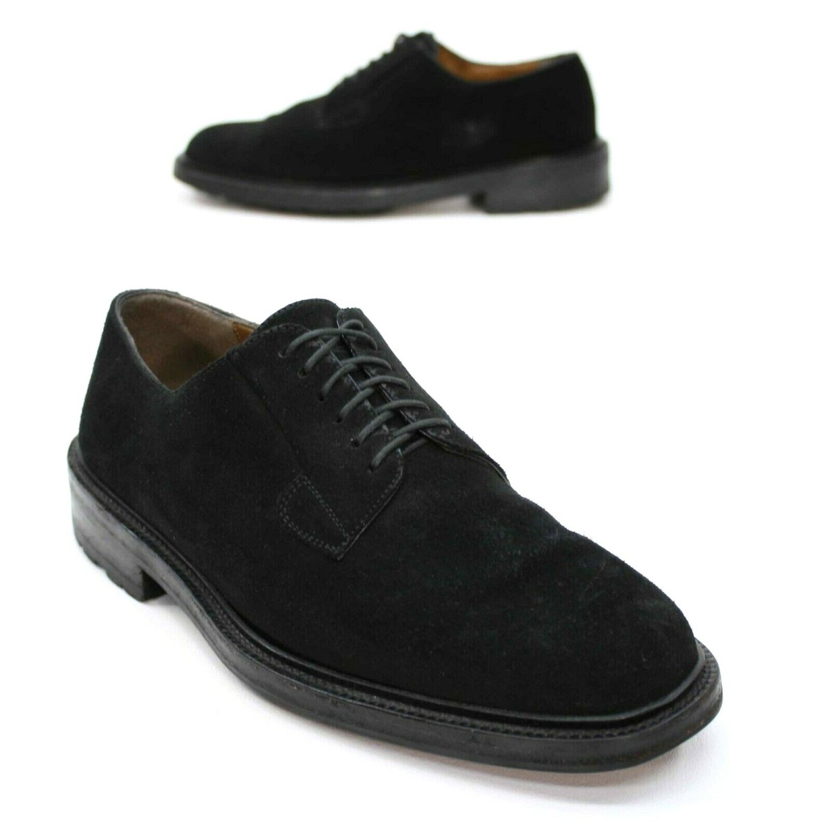 Cole Haan Men's 7 E (Wide) Vibram Soles Black Suede Leather Dress