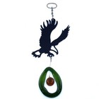 American Bald Eagle Silhouette Wind Chime and Suncatcher Recycled Glass 14" USA