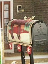 Holiday Time Moose Mailbox Cover 18" X 22" Can we meet Beneath the Moosetoe New
