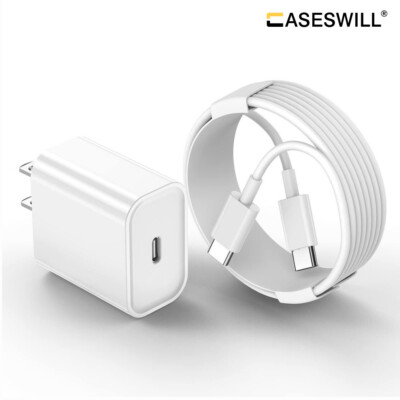 For T-Mobile REVVL V+ Plus 5G 20W USB C Wall Charger Block + USB Type C Cable