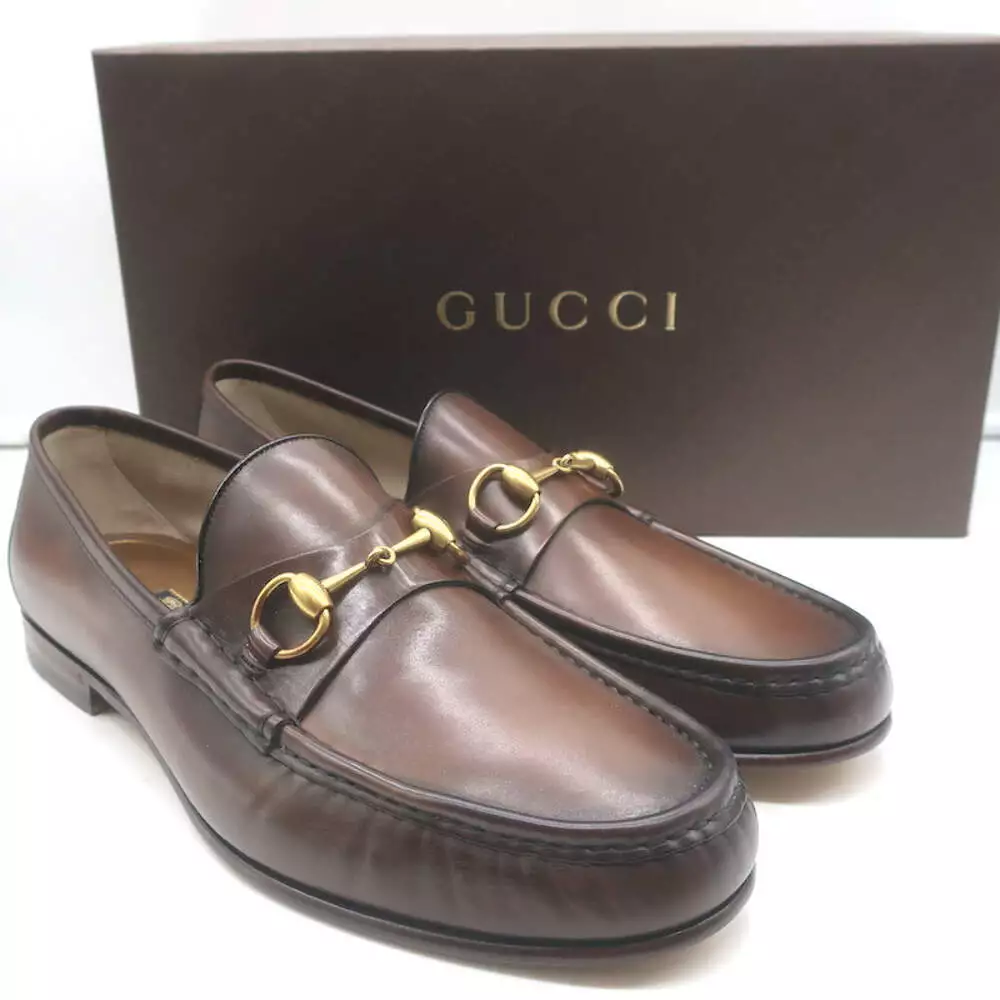 Mocassins Gucci 1953 Horsebit cuir marron poli taille 10 NEUF