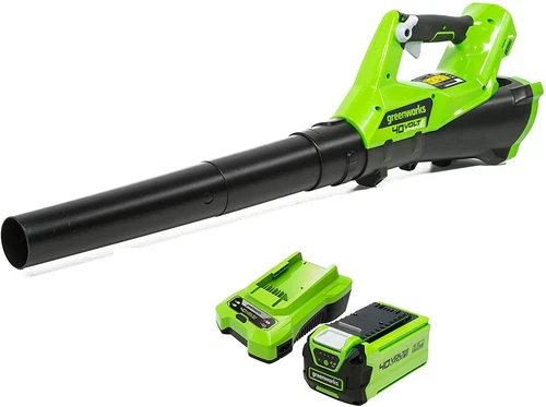Greenworks Tools 40 V Axial Cordless Leaf Blower G40AB With Charger & Battery