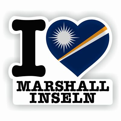 Aufkleber LOVE MARSHALLINSELN Sticker für Auto diverse Größen FanShirts4u
