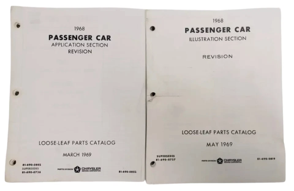 Catalogo Di Parti Per Auto Passeggeri Chrysler Plymouth Del 1968 - Immagine 2 di 4