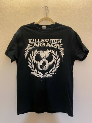 KILLSWITCH ENGAGE Skull Spraypaint T-SHIRT size M official band merch *USED*