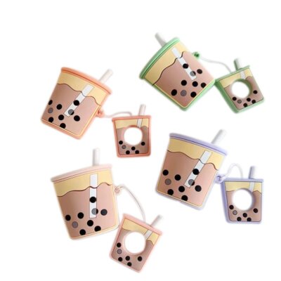 Bubble Tea AirPods Case with Accompanying Charm