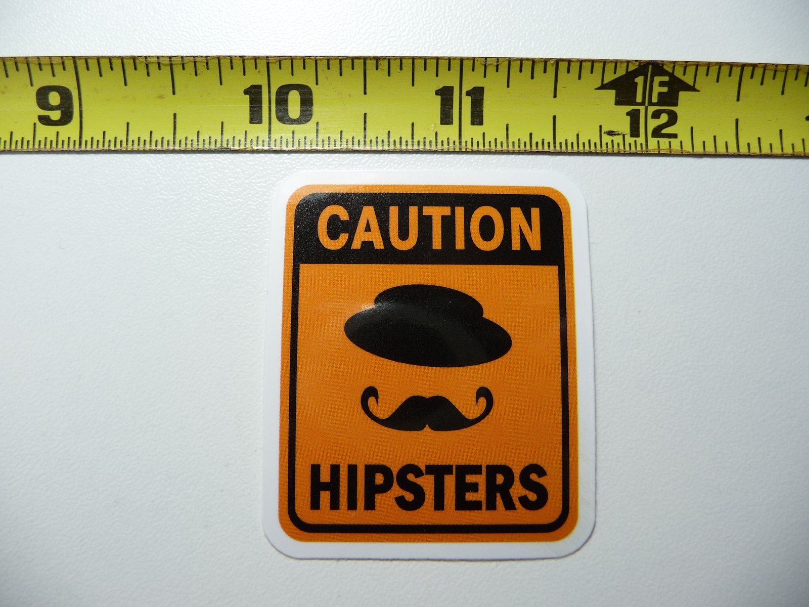 Hipster Warning Hard Hat Club Decal Sticker for Job Pride