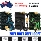 25-100FT Heavy Duty Expandable Garden Hose Pipe Flexible With Water Spray Gun AU