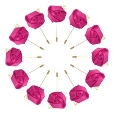 18 Pcs Groom Boutonnieres Rose Boutonnieres Pins Rose Red