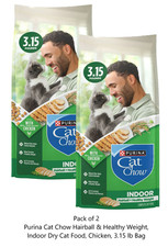  2 Pack Purina Cat Chow Indoor Hairball  Healthy Dry Cat Food, 3.15 Lb Bag