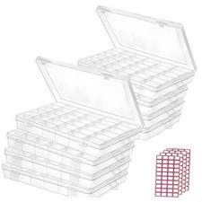 pack 36 Grids Plastic Clear Organizer Box bead Storage Containers with 8