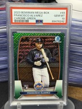 2023 Bowman Mega Box Francisco Alvarez Green Mojo RC PSA 10 Mets Rookie