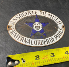 Associate Member Fraternal Order Of Police License Plate Topper 1935