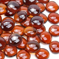 1LB Amber Flat Glass Marbles for Vases, Gemstone Beads Vase Filler Decorative