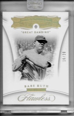 2018 Panini Flawless BABE RUTH DIAMOND GEM "THE GREAT BAMABINO" #16/20 YANKEES!