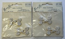4 Vintage Hook & Eye Frog Style Closure Braided Rayon Made In Japan 1.5"X 1"NIP
