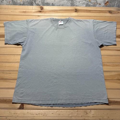 Vintage 90s Nike Sportswear Gray Tonal Mini Swoosh Embroidered T-Shirt Men's XL