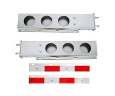 Stainless Steel Mud Flap Hanger Rear Bar with Light Cutouts 2.5" Bolt Spacing...