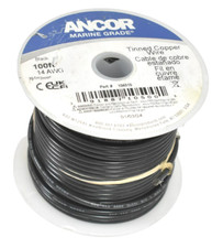 Ancor Marine Grade Tinned Copper Wire 100' 14 AWG 103010 Black Primary Use