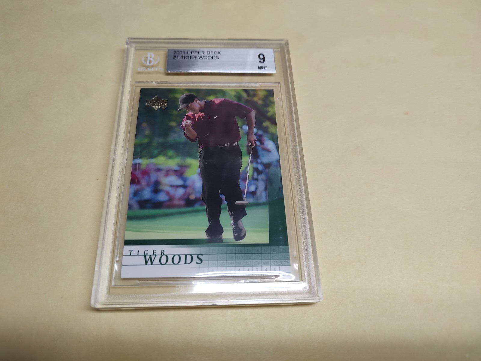 2001 Upper Deck  #1 Tiger Woods BGS 9 9.5 TRUE MINT ROOKIE RC